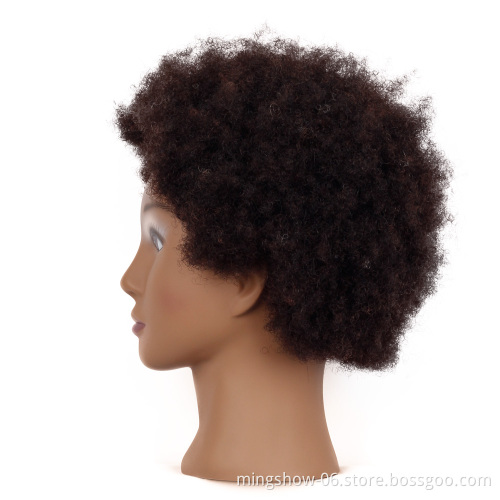 Resin pretty black human hair afro kinky mannequins female head with natural hair
